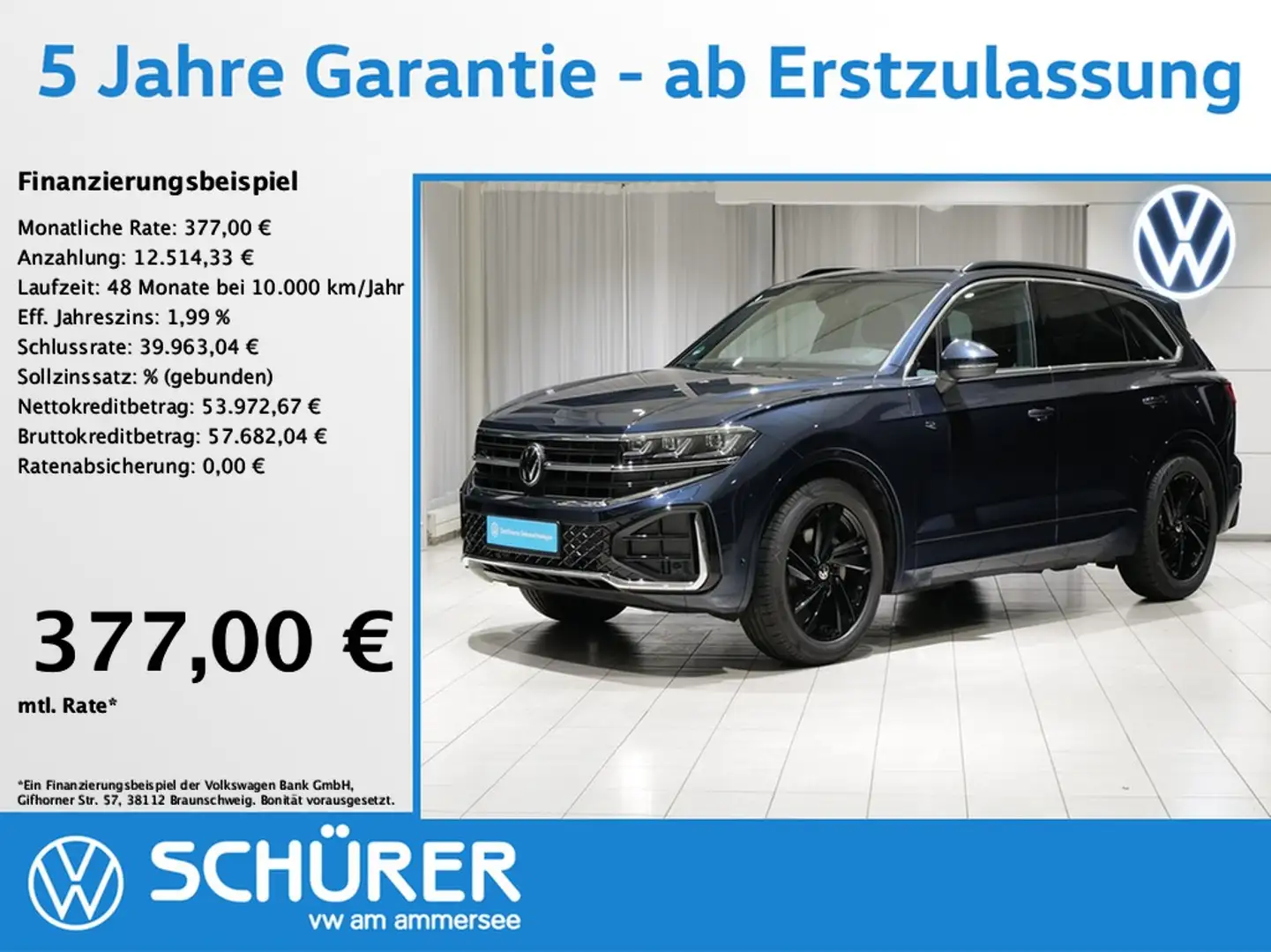 Volkswagen Touareg 3.0TDI R-Line AHK Allradlenkung Luft Kam IQ-Lig... Blau - 1