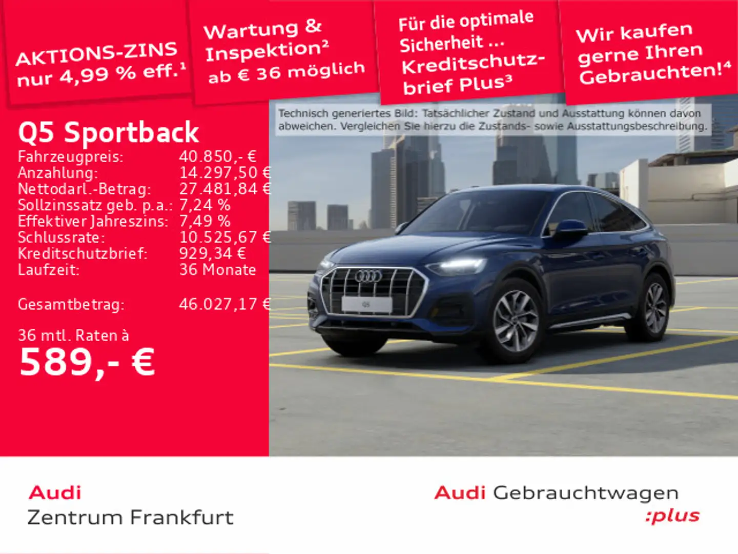 Audi Q5 35 TDI advanced S tr S Line AHK Led Blau - 1