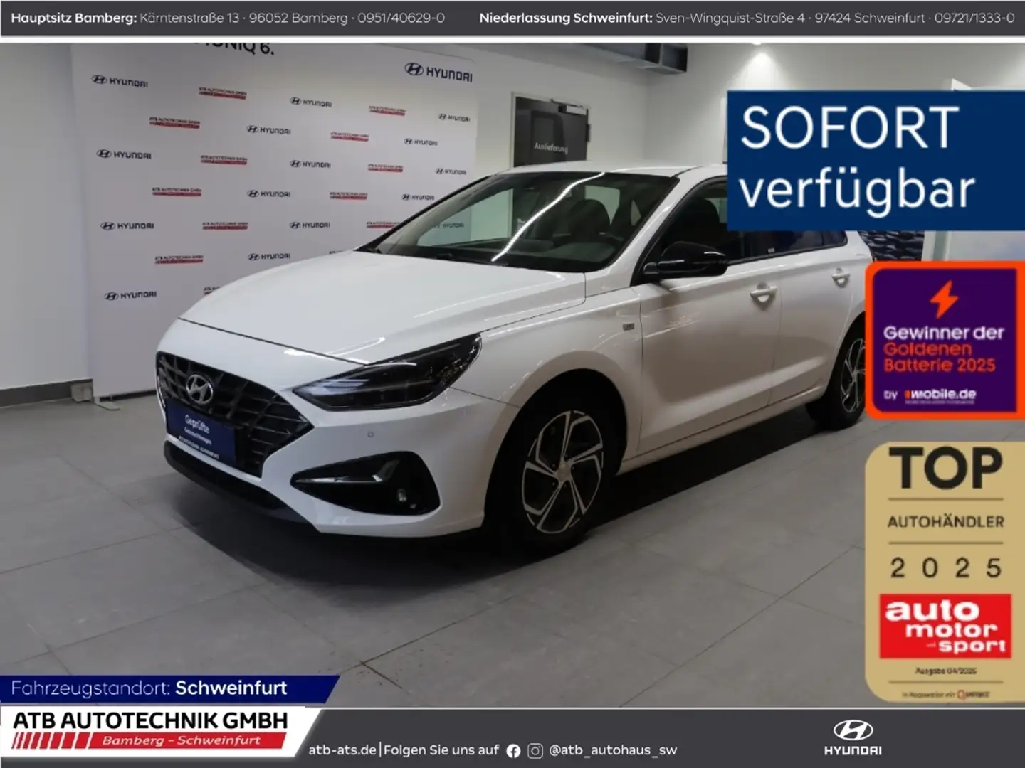 Hyundai i30 Intro Edition 1.5 T-GDI 48V AHK-abnehmbar Navi Bianco - 1