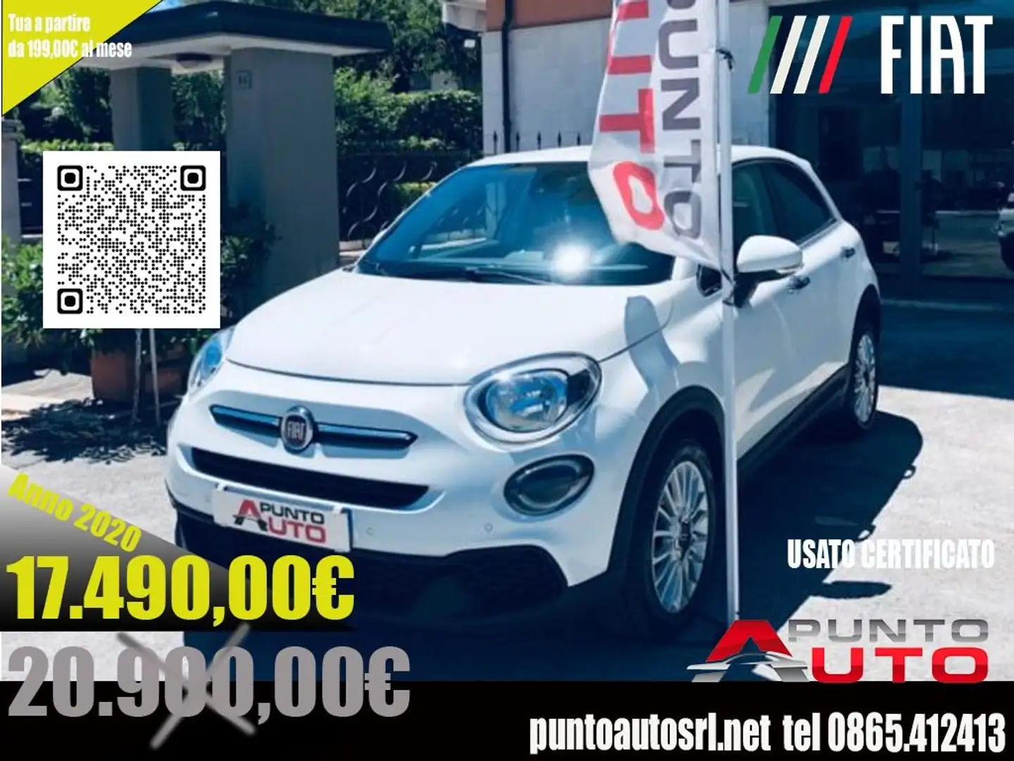 Fiat 500X 1.6 MultiJet 120 CV Lounge telecamera Blanco - 1