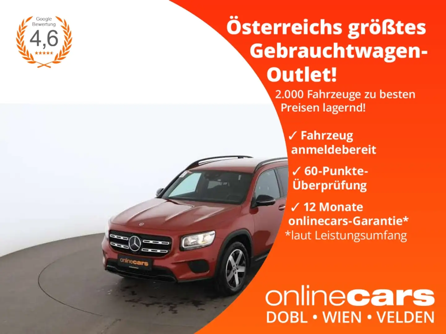Mercedes-Benz GLB 200 d Progressive Aut AHK 360-CAM RADAR NAVI Červená - 1
