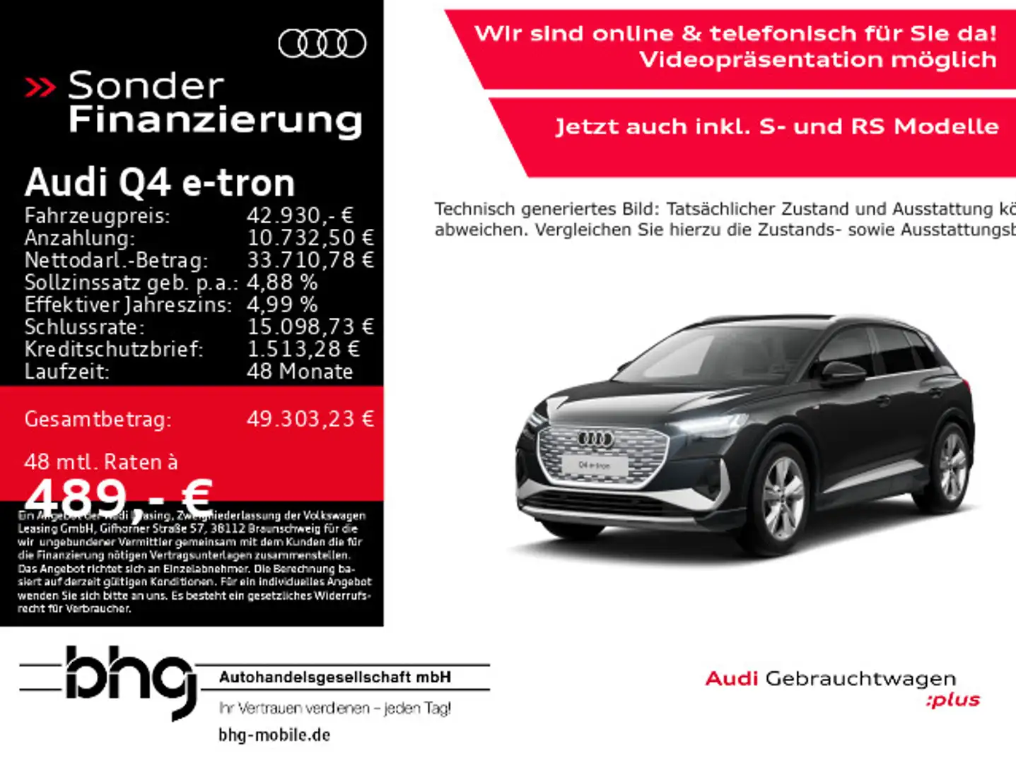 Audi Q4 e-tron 35 S-Line AHK Keyless Navi Wärmepumpe Schwarz - 1