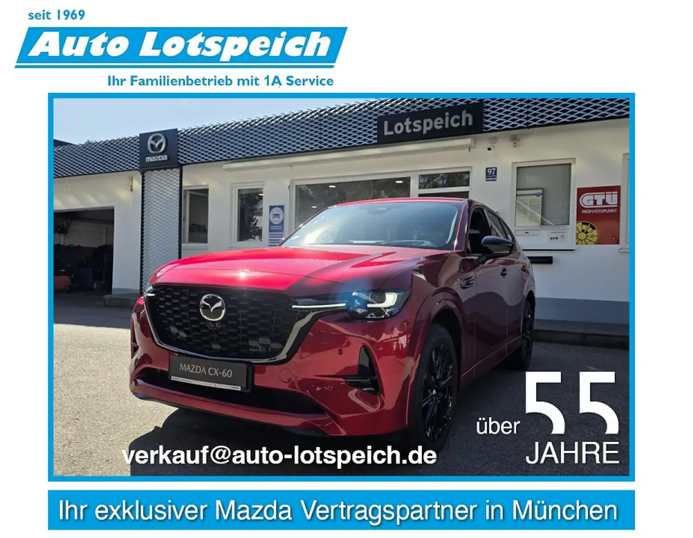 Mazda CX-60 3.3L e-SKYACTIV D 254ps Leder Schwarz, Bose-Sound, Rot - 1