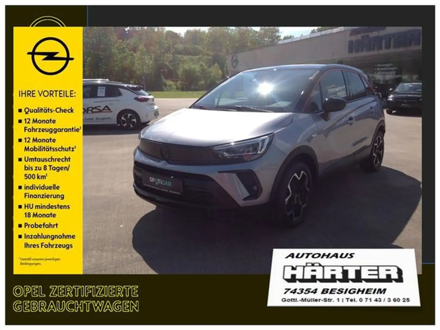 Opel Crossland 1.2 Turbo GS-Line Navi Kamera PDC V H SHZ LHZ Grau - 1