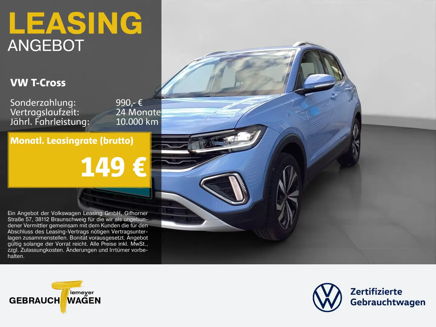 Volkswagen T-Cross 1.0 TSI STYLE ACC SITZH LED VIRTUAL Blu/Azzurro - 1