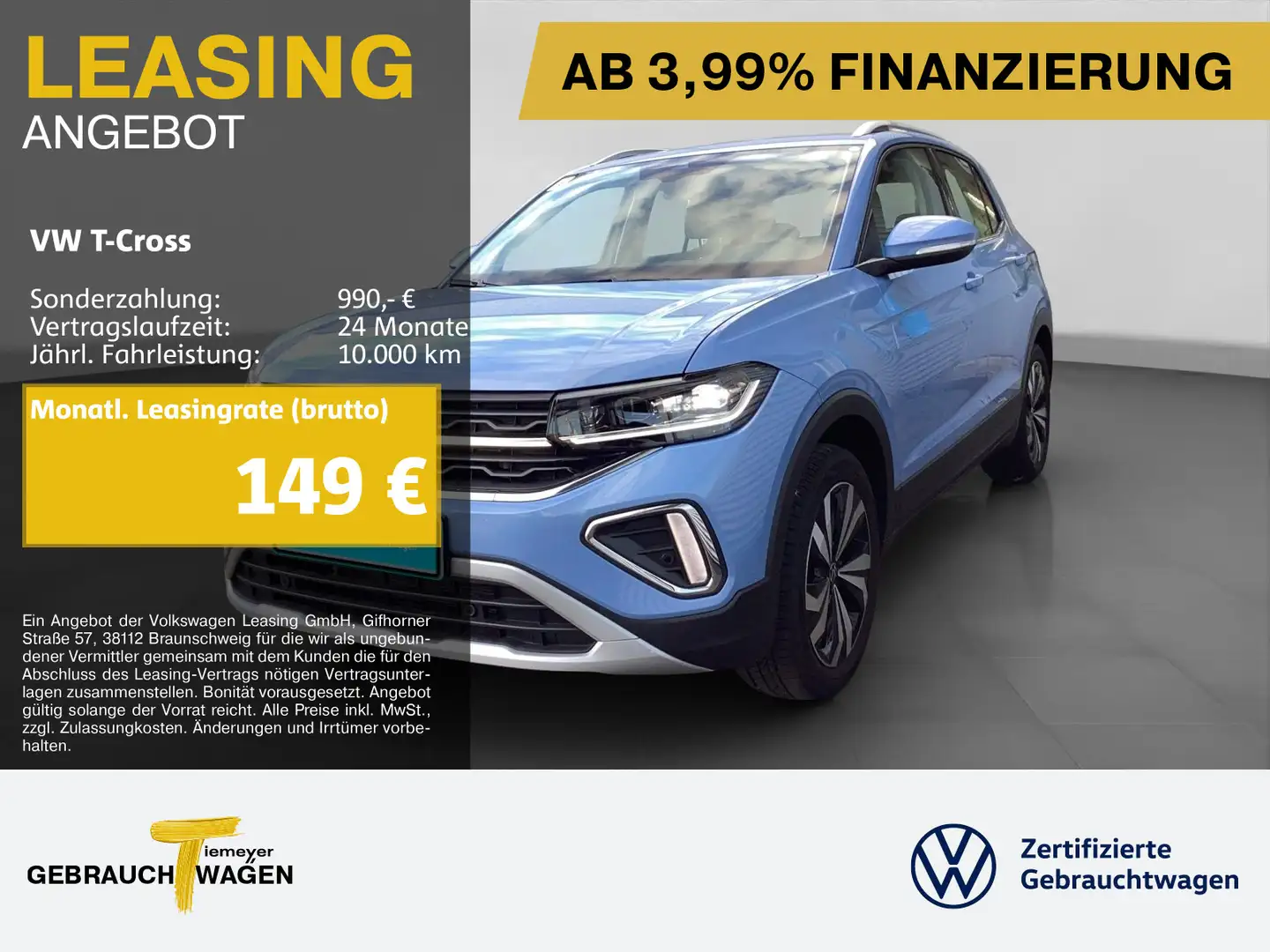 Volkswagen T-Cross 1.0 TSI STYLE ACC SITZH LED VIRTUAL Azul - 1