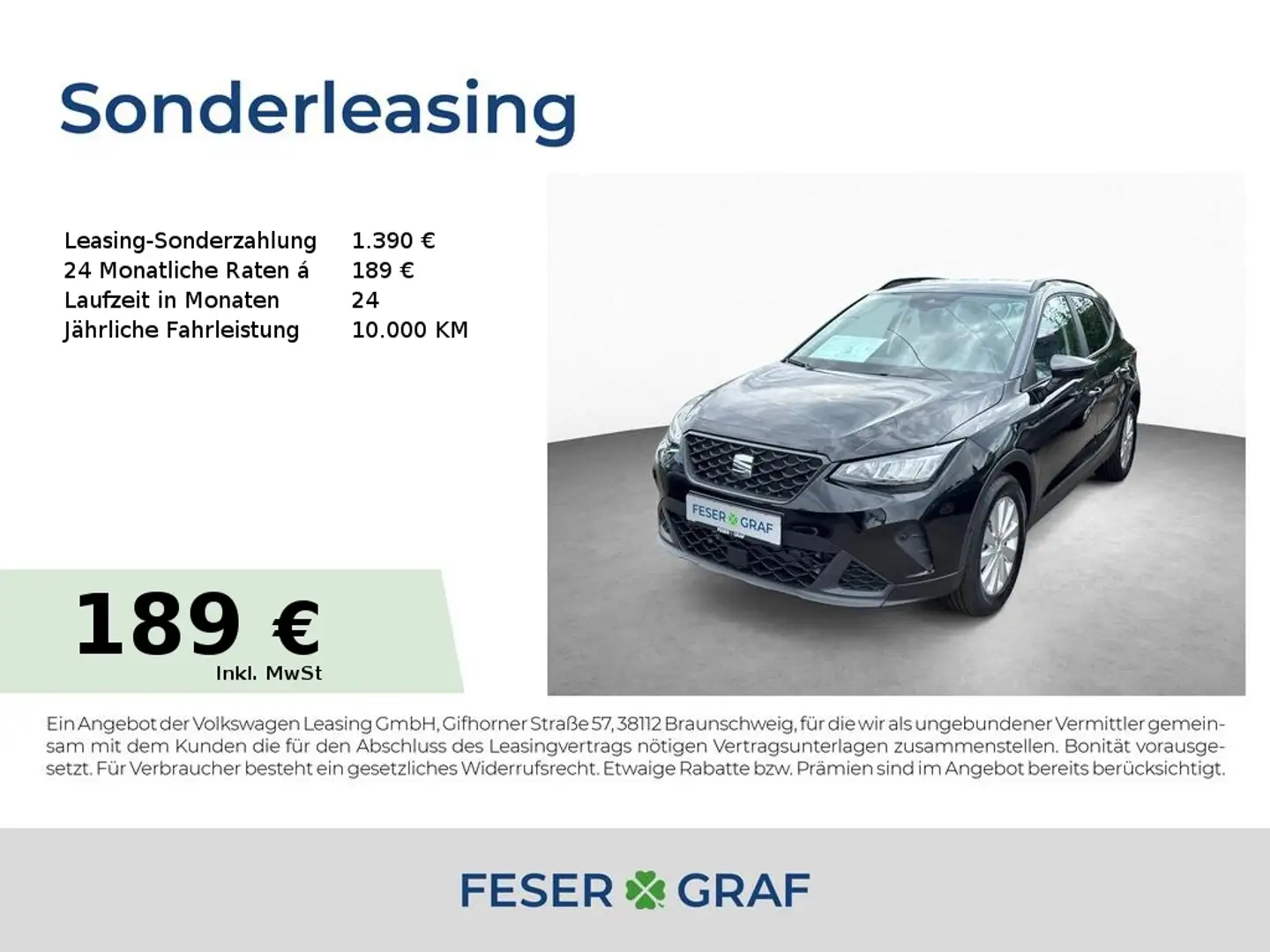 SEAT Arona ROAD EDITION 1.0 TSI DSG KAMERA SHZ NAVI KLIMA ACC Noir - 1
