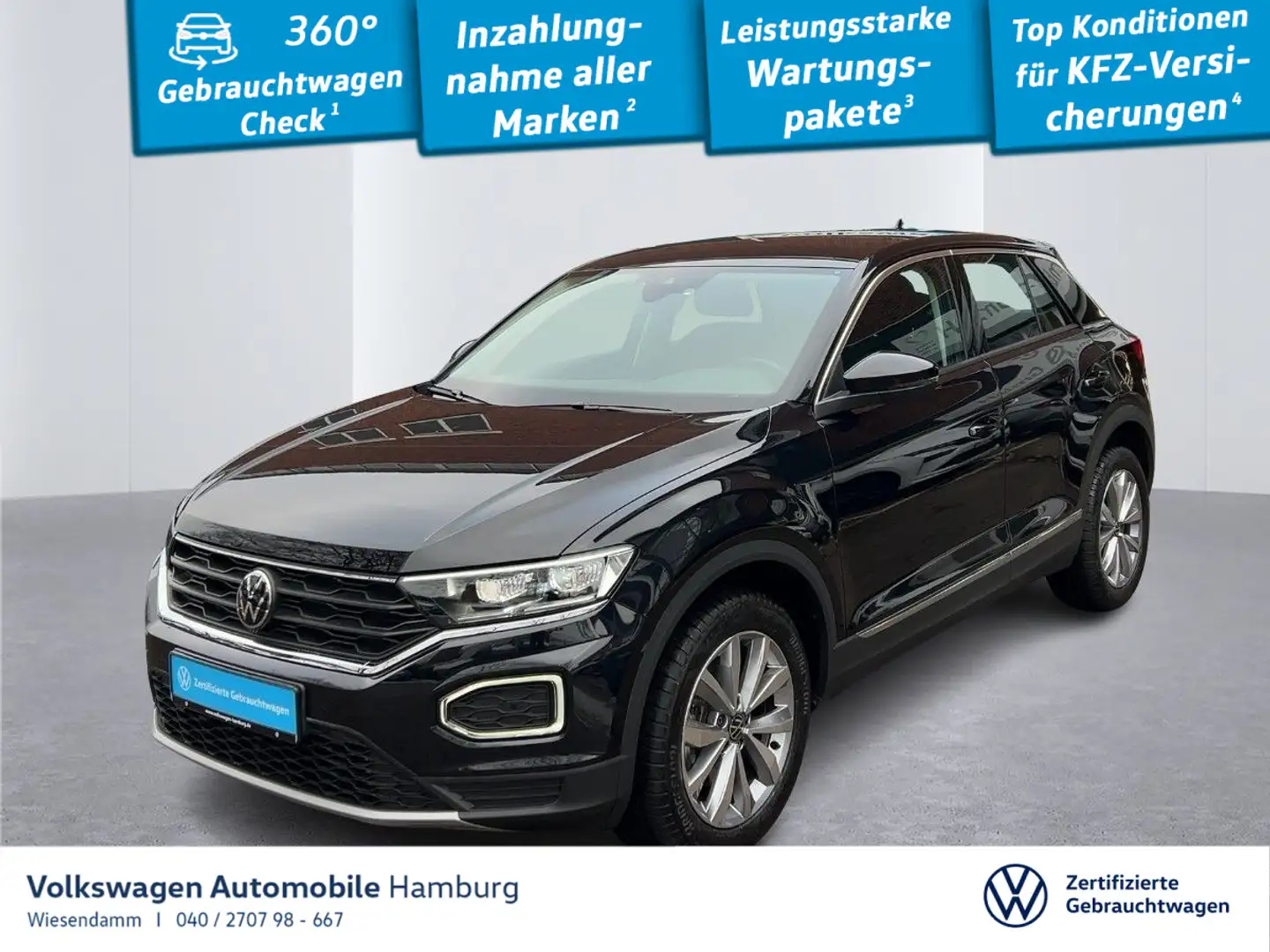 Volkswagen T-Roc 2.0 TDI Style DSG ACC Navi Sitzhzg Schwarz - 1