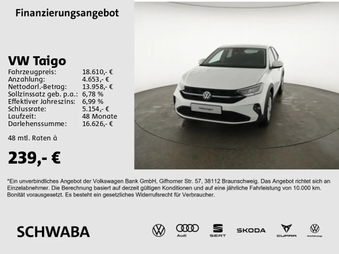 Volkswagen Taigo 1.0 TSI *LED*VIRTUAL*APP*GRA*LANE*PDC*16"* Weiß - 1