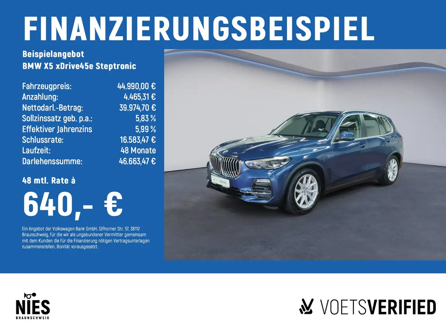 BMW X5 xDrive45e Steptronic PANO+AHK+PDC Blau - 2