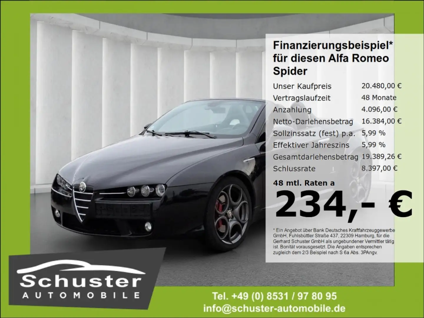 Alfa Romeo Spider Cabrio 1.8TBi*Xen Leder BOSE el.Sitze 19* Schwarz - 1