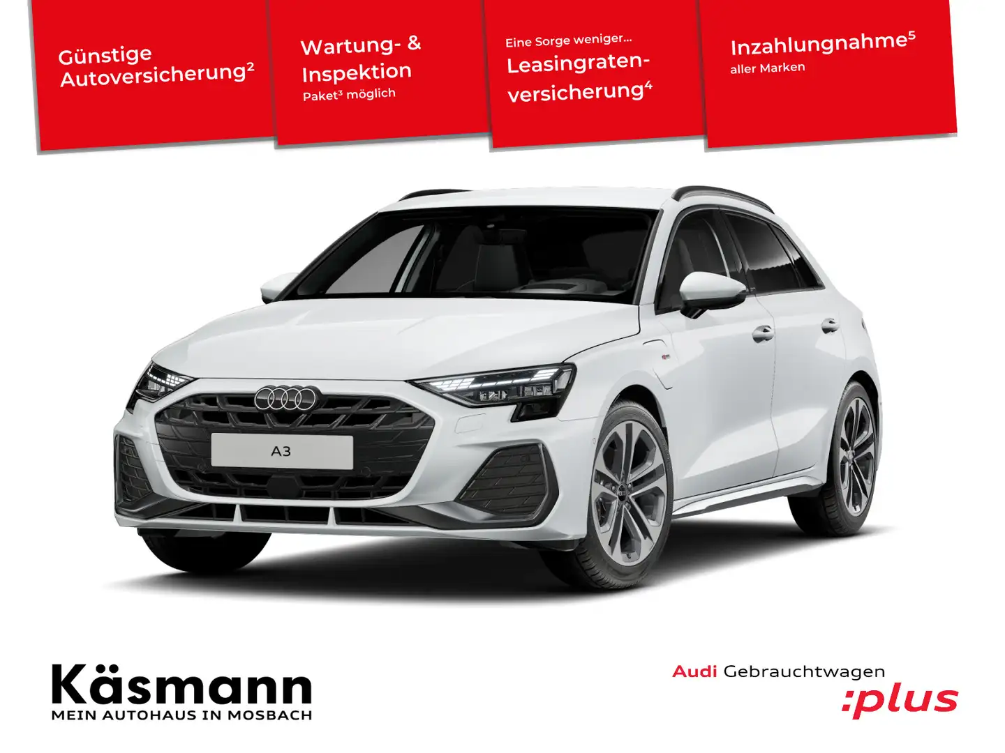 Audi A3 S line 40TFSIe HUD KAM NAV SONOS Weiß - 1