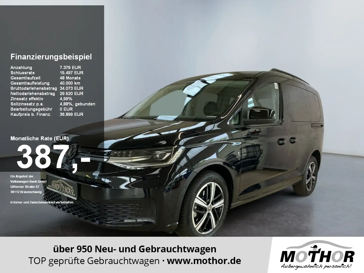 Volkswagen Caddy Life 1.5 TSI DSG ACC ParkAss SpurH LED PDC Schwarz - 1