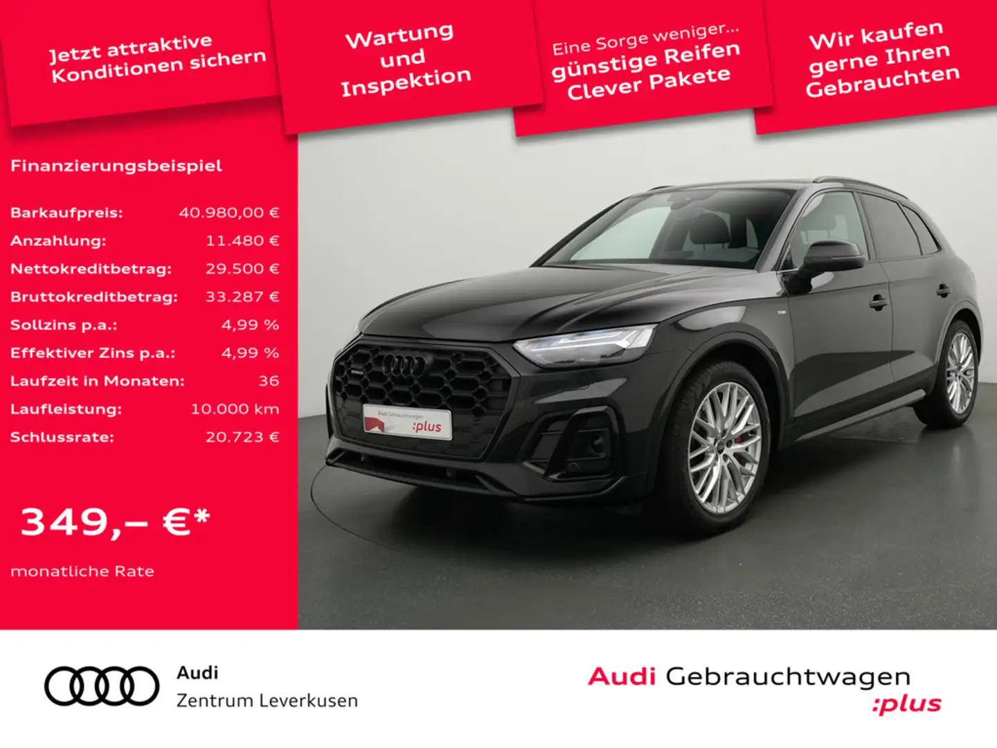 Audi Q5 quattro 50 edition one S line PANO AHK LUF Schwarz - 1