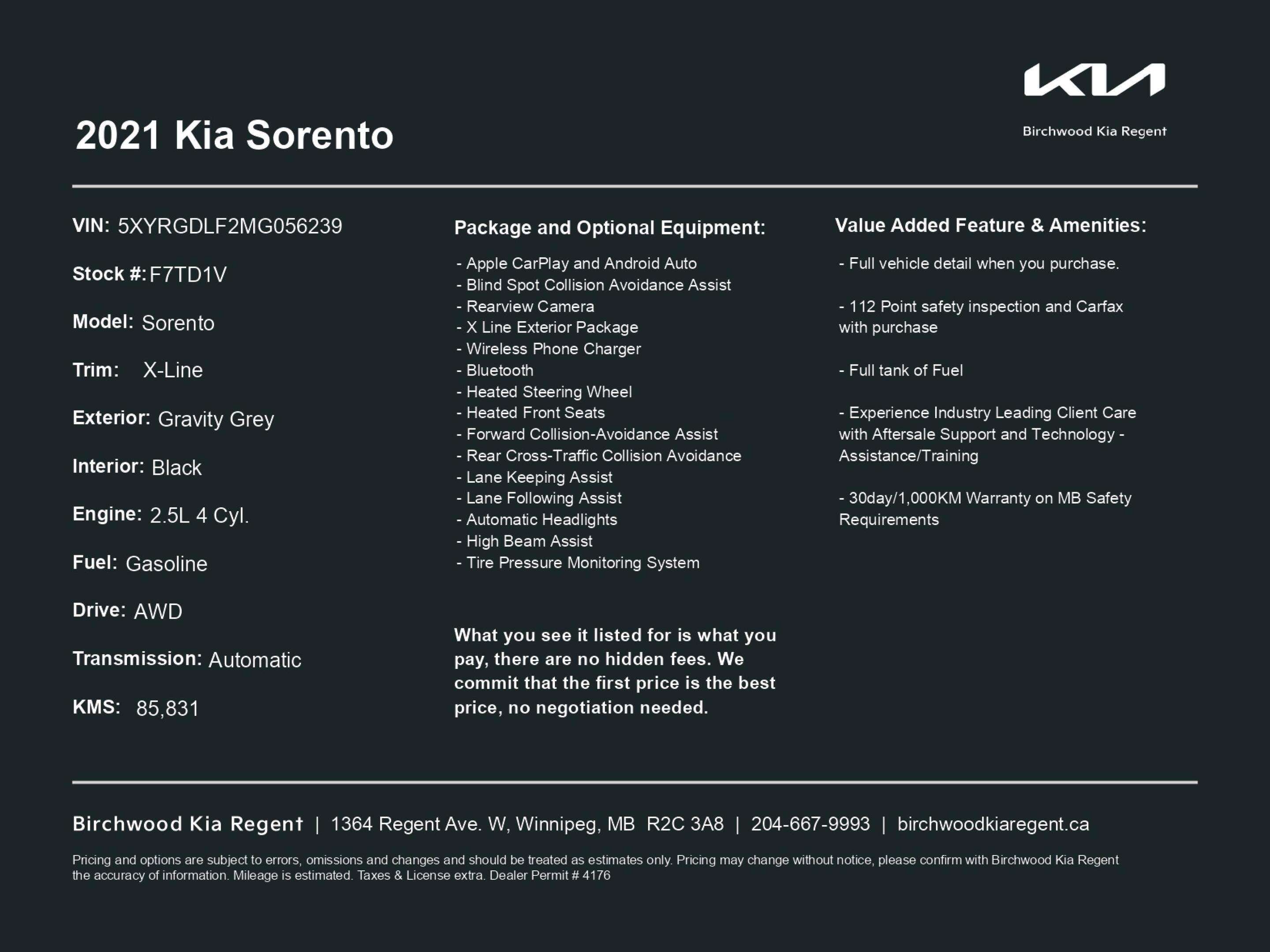 2021 Kia Sorento X-Line | AWD | Apple CarPlay & Android Auto | Rear — снимка 1