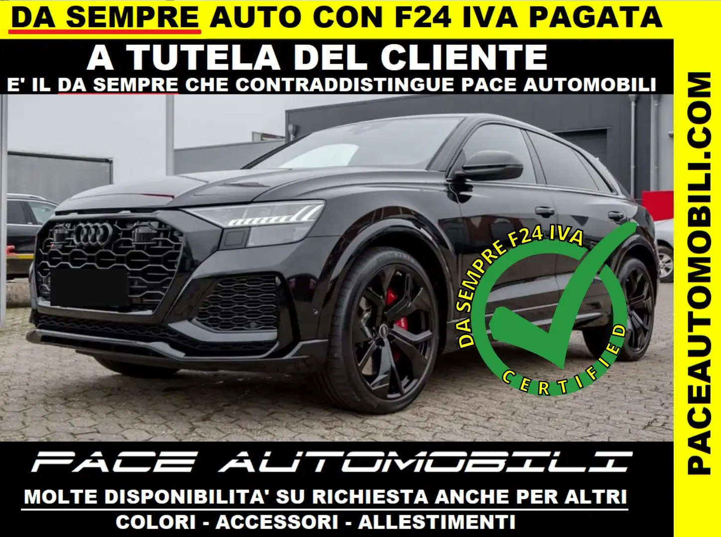 Audi RS Q8 QUATTRO PANO B&O TETTO PELLE VALCONA MATRIX 23" Noir - 1