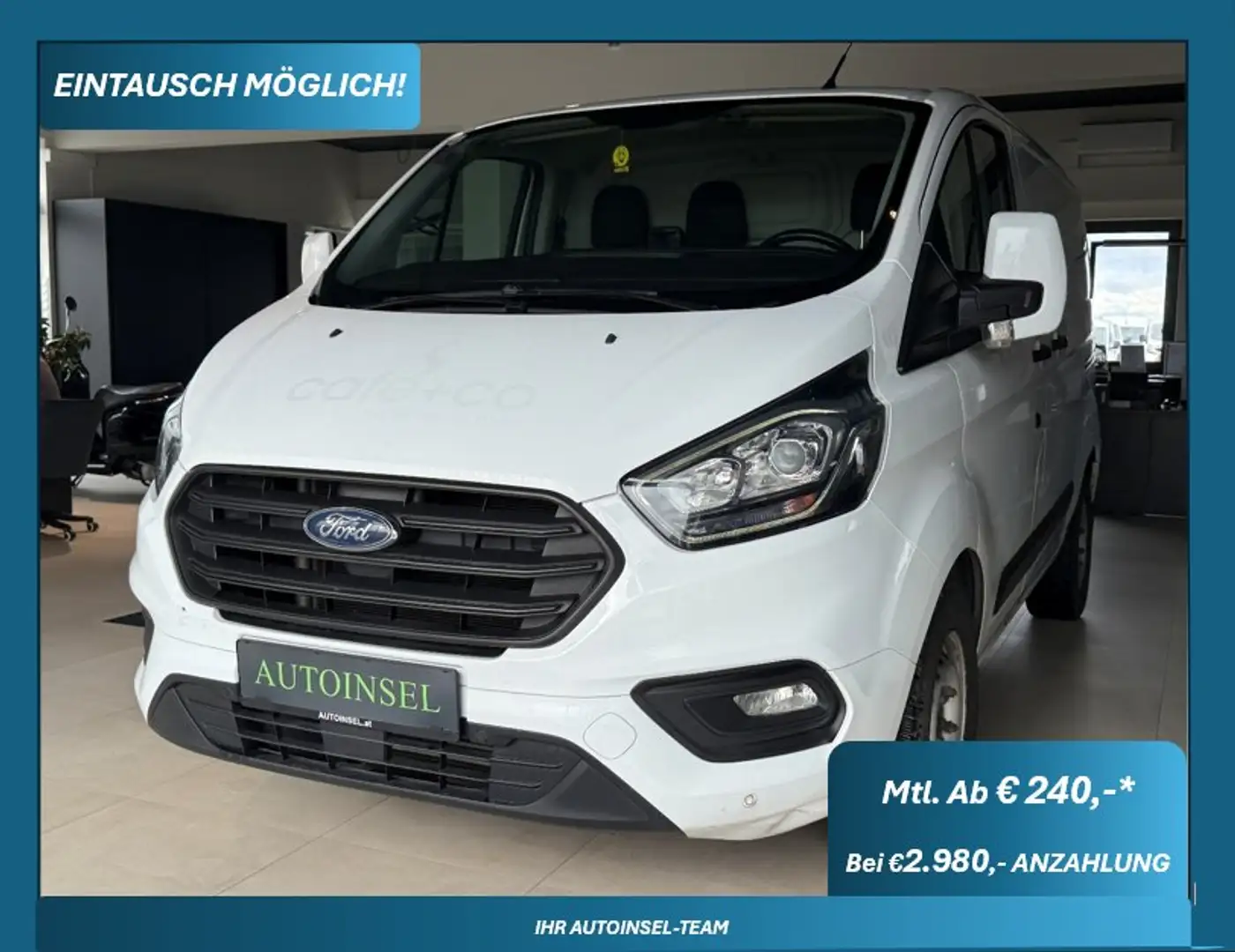 Ford Transit Custom 300 L1H1 Trend PDC,Tempomat,2 Schiebetüren Weiß - 1