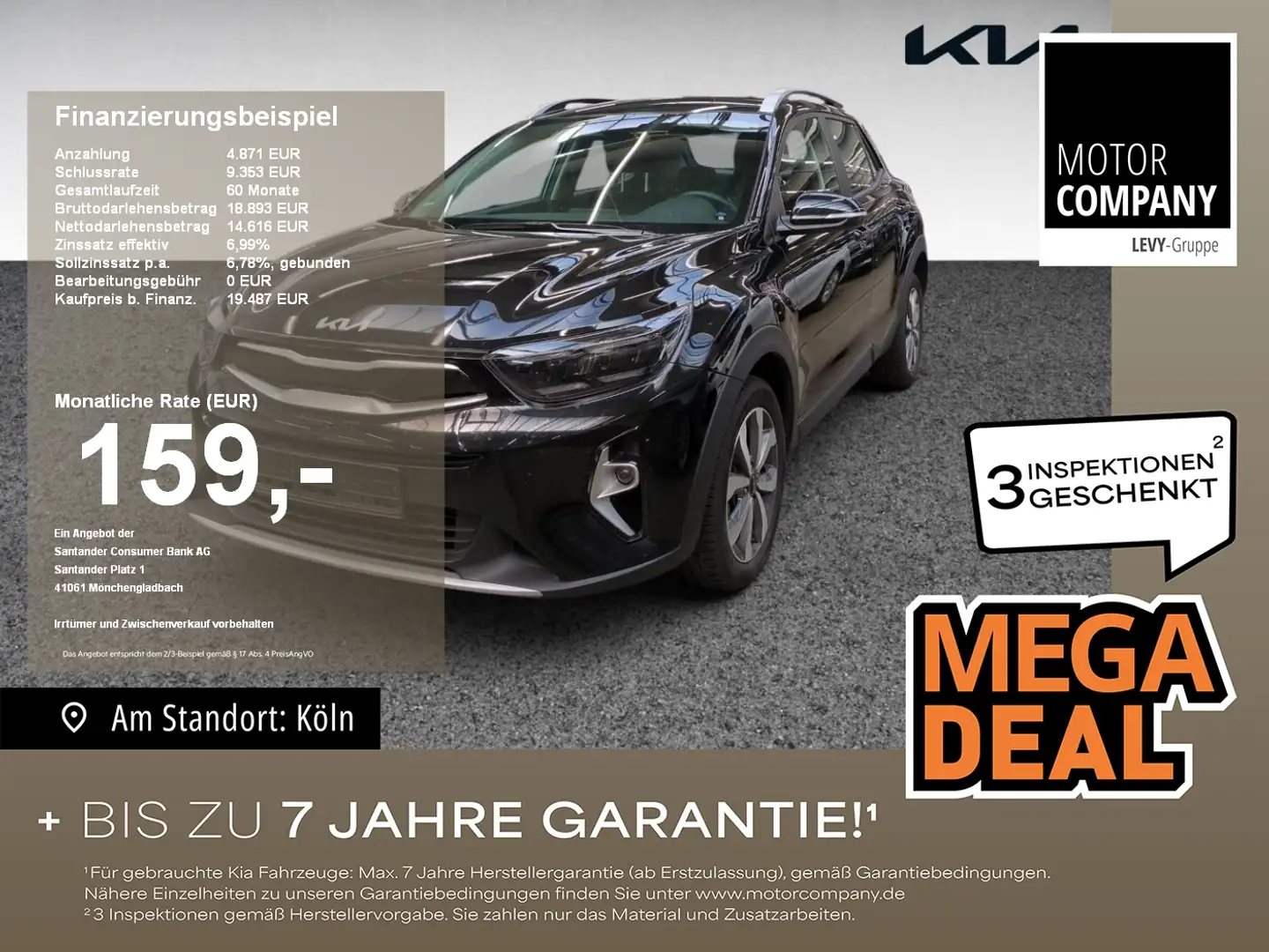 Kia Stonic 1.0 T-GDI Vision Automatik+LED+Carplay+SHZ Schwarz - 1