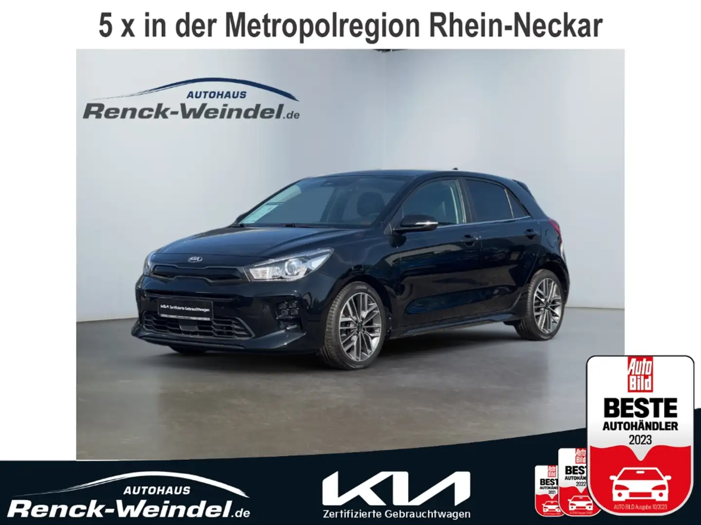 Kia Rio GT-Line 1.0 Navi Klima LED Rückfahrkam. BT PDCv+h Schwarz - 1