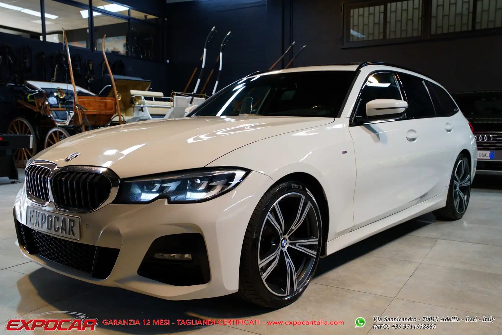 BMW 320 320d Touring Msport auto Weiß - 2