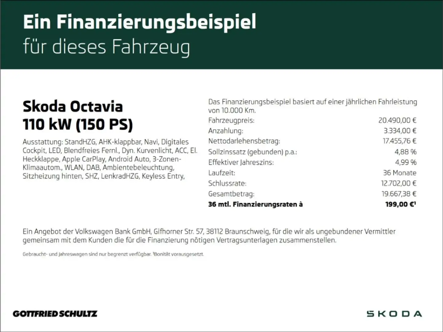 Skoda Octavia Com. 2.0 TDI TOUR DSG LED NAVI AHK STANDHZG Bianco - 2