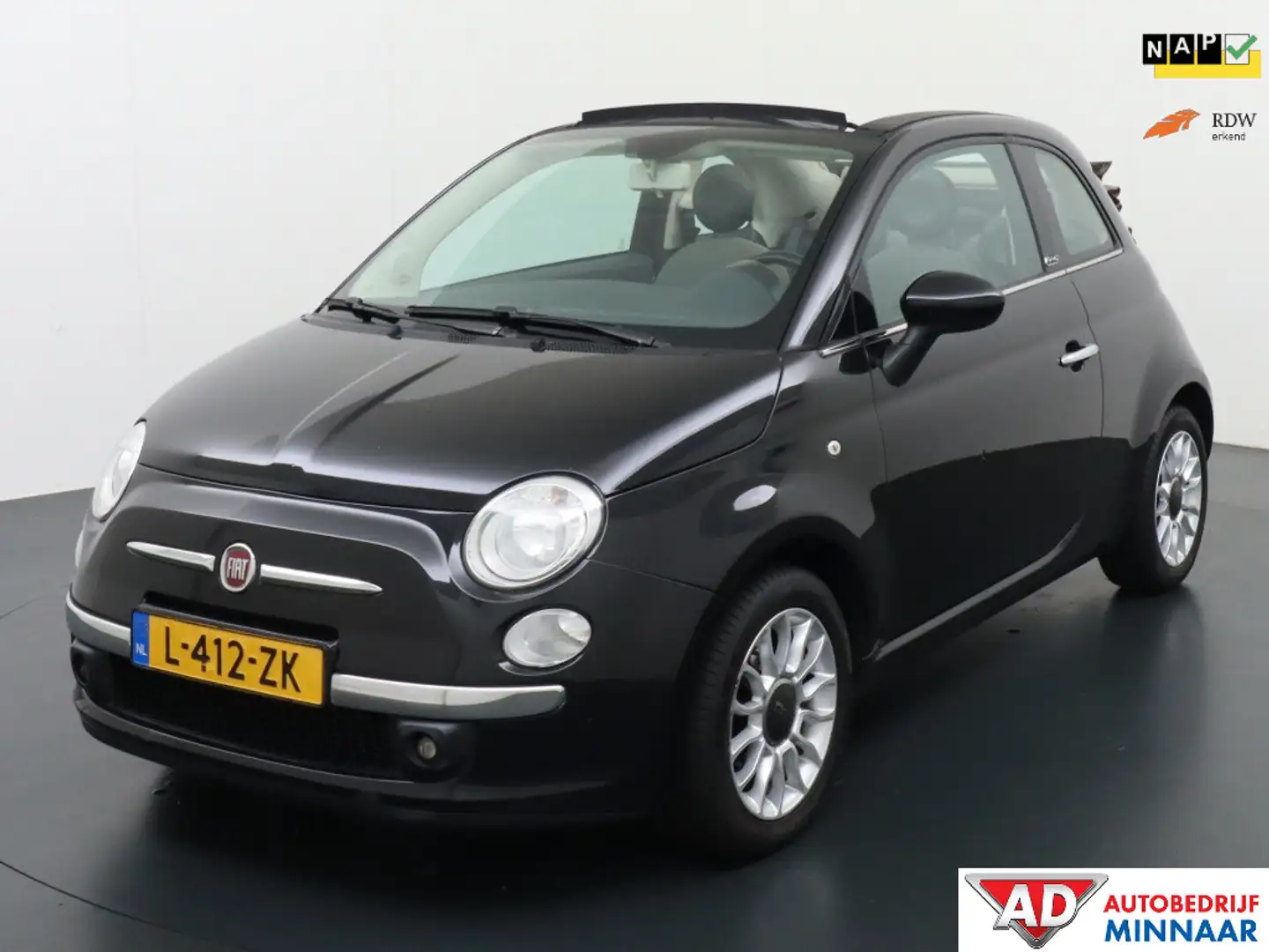 Fiat 500C 1.2 Pop | CABRIO dak | PDC | AIRCO | LMV Noir - 1