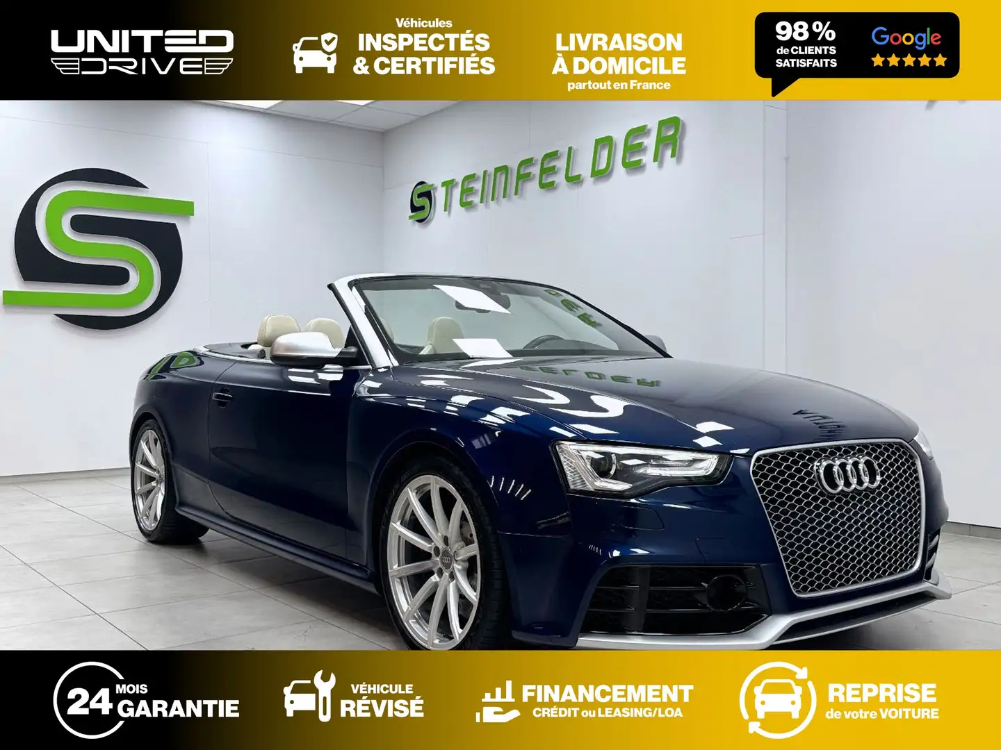 Audi RS5 Cabriolet V8 4.2 FSi 450 Quattro S Tronic 7 Modrá - 1