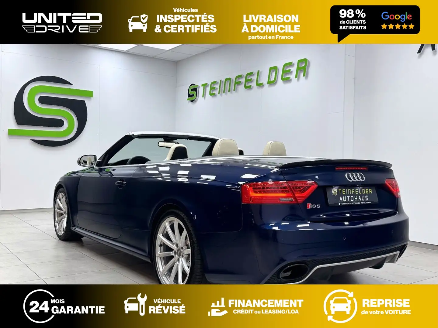Audi RS5 Cabriolet V8 4.2 FSi 450 Quattro S Tronic 7 Modrá - 2