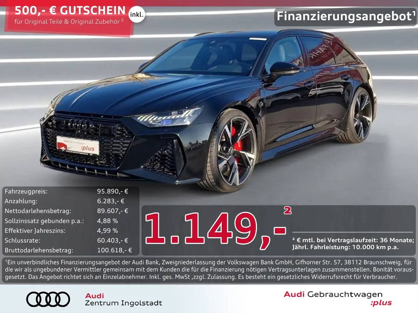 Audi RS6 Avant LASER RS-AGA STHZG 22" AHK RS-Sitz B&O Schwarz - 1