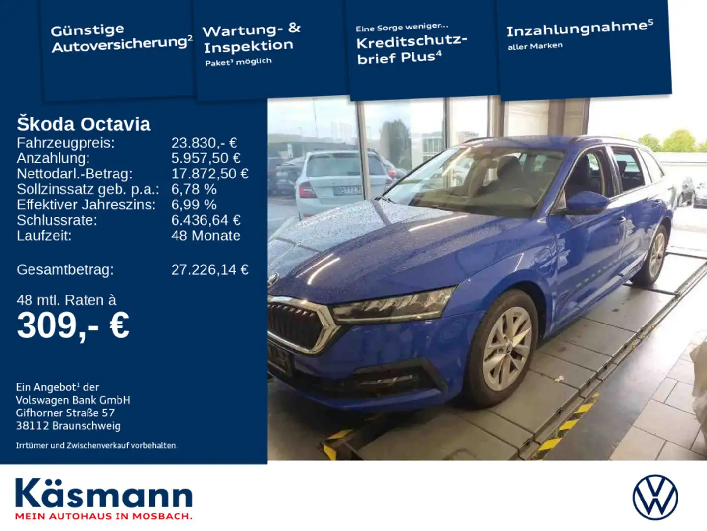 Skoda Octavia Combi Ambition iV NAVI SHZ KEYLESS Blau - 1