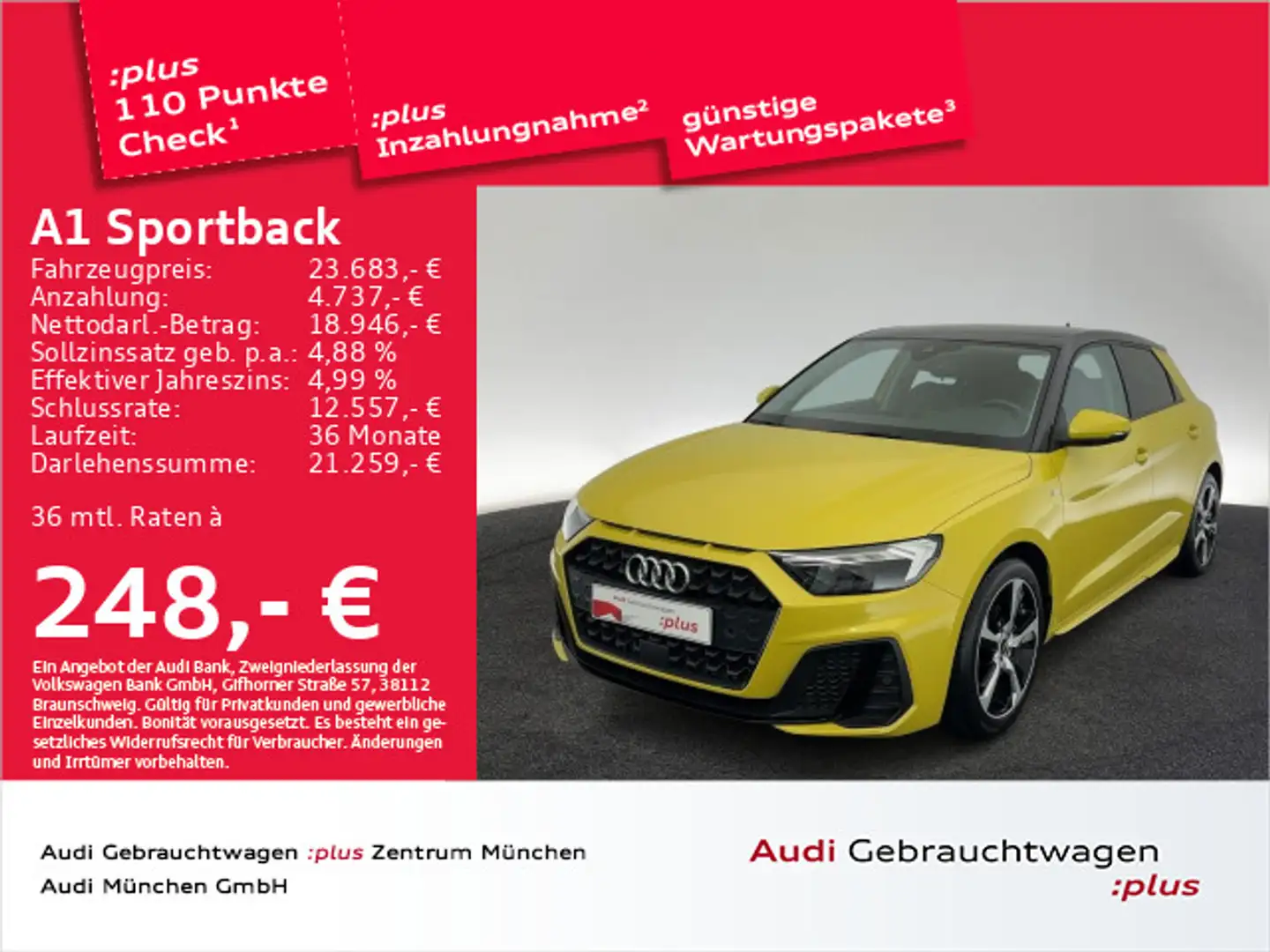 Audi A1 30 TFSI S tronic S line Ext. Virtua Geel - 1