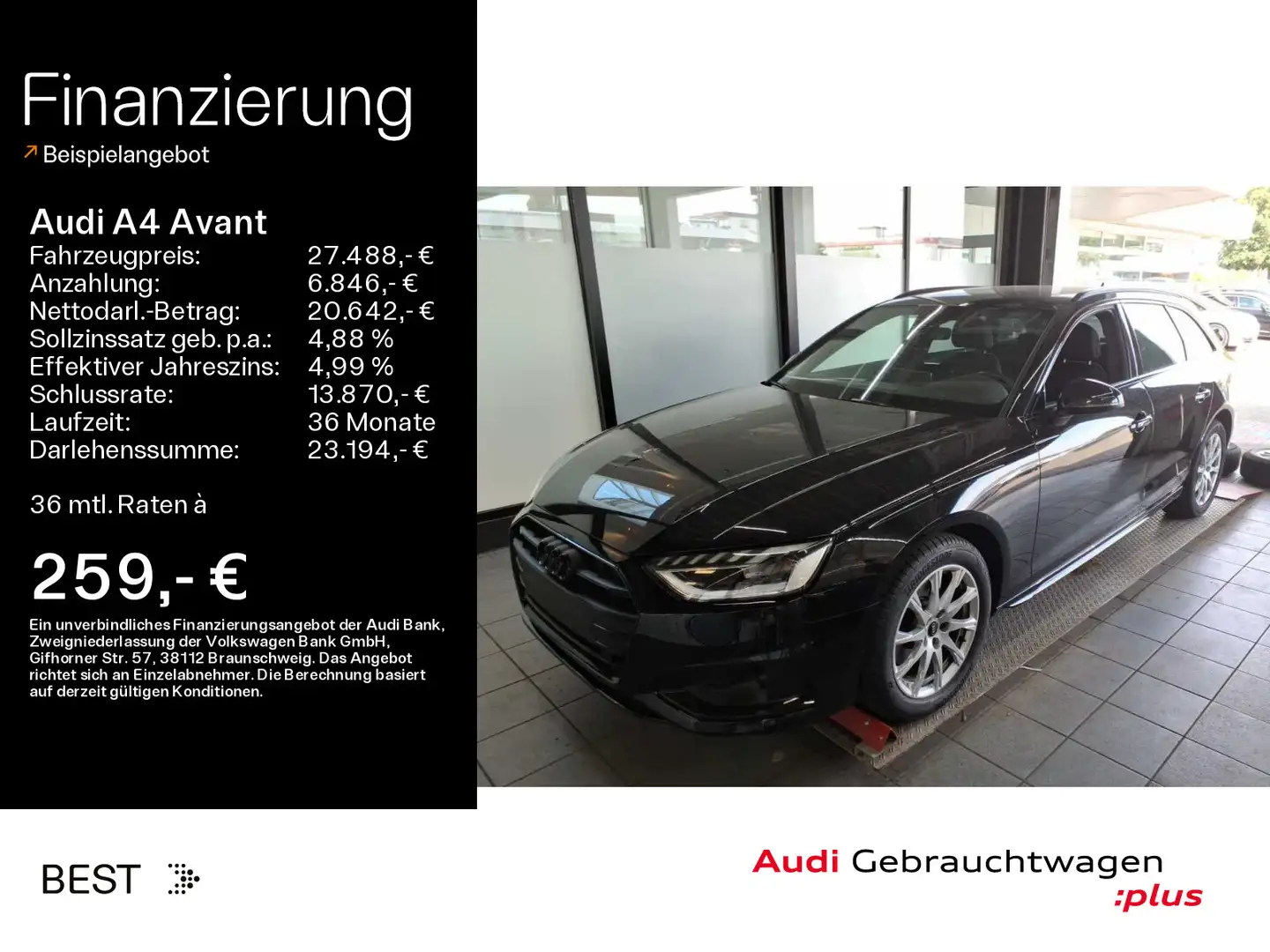 Audi A4 advanced S line 35 TDI Pano*Stndhzg* Zwart - 1