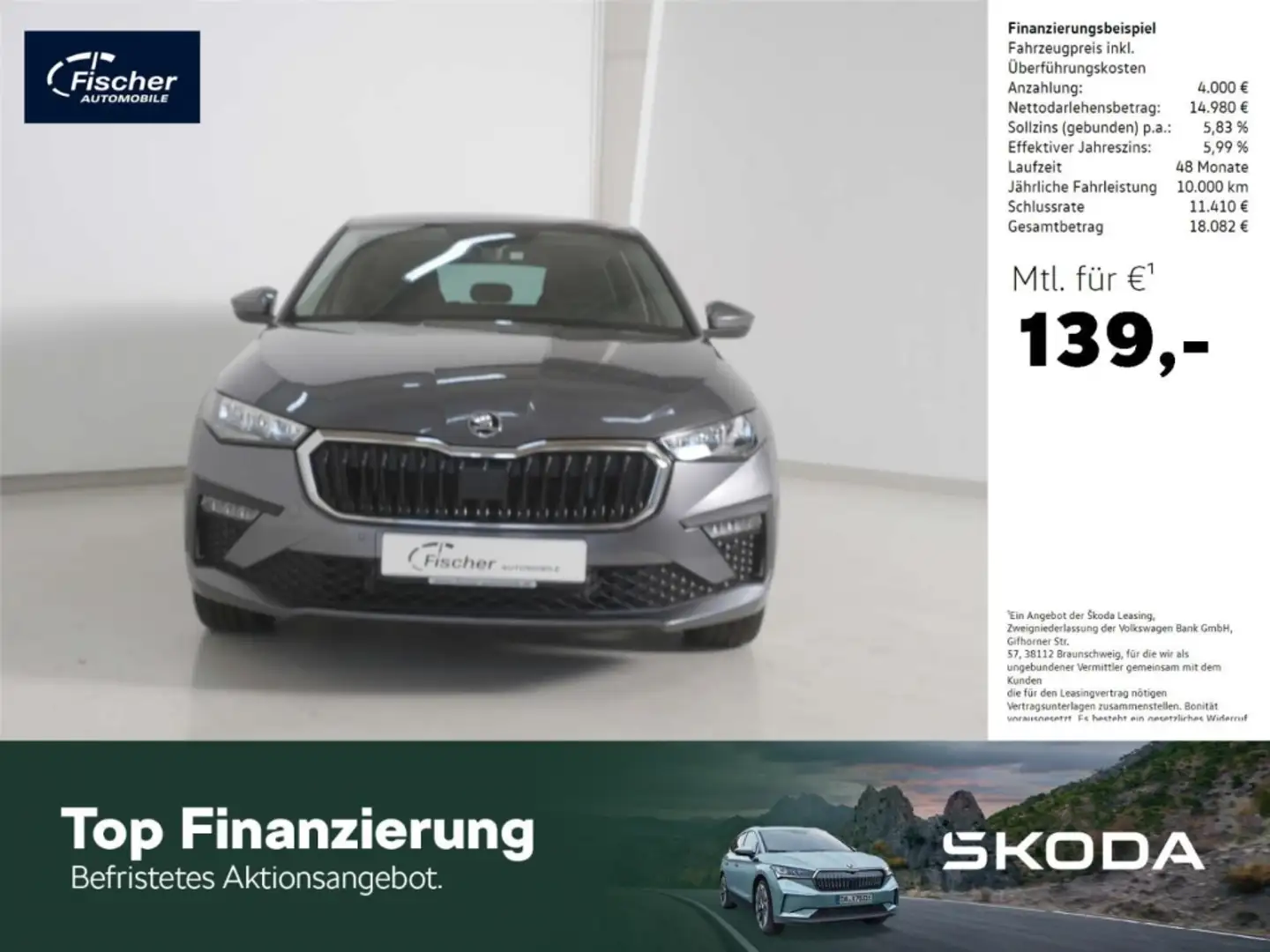 Skoda Scala 1.0 TSI Selection 6-Gg. LED/RFK/Klima/DAB+ Grau - 1