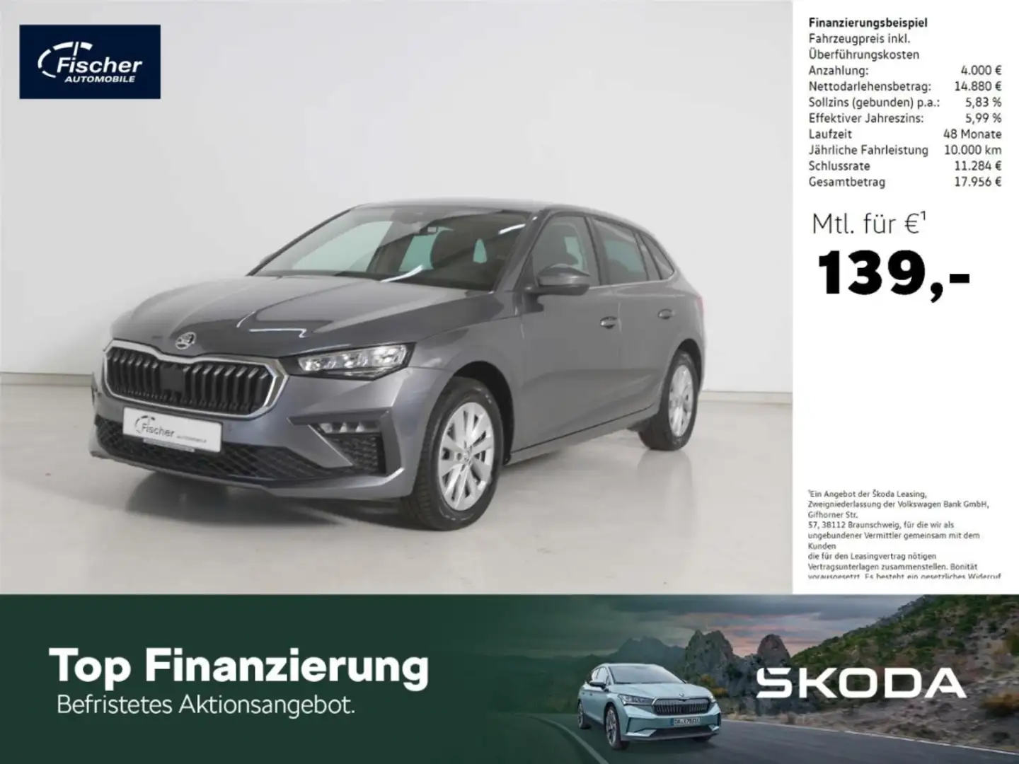 Skoda Scala 1.0 TSI Selection 6-Gg. LED/RFK/Klima/DAB+ Grijs - 1