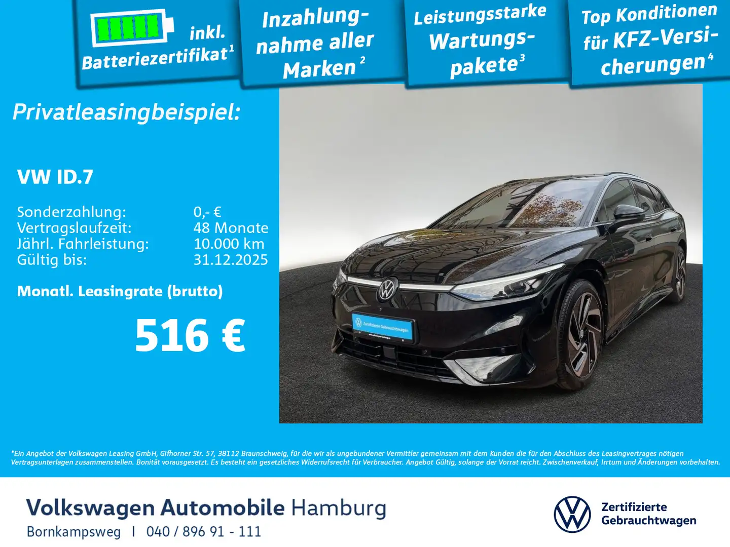 Volkswagen ID.7 Tourer Pro AHK Navi 360° Open & Close LED Schwarz - 1