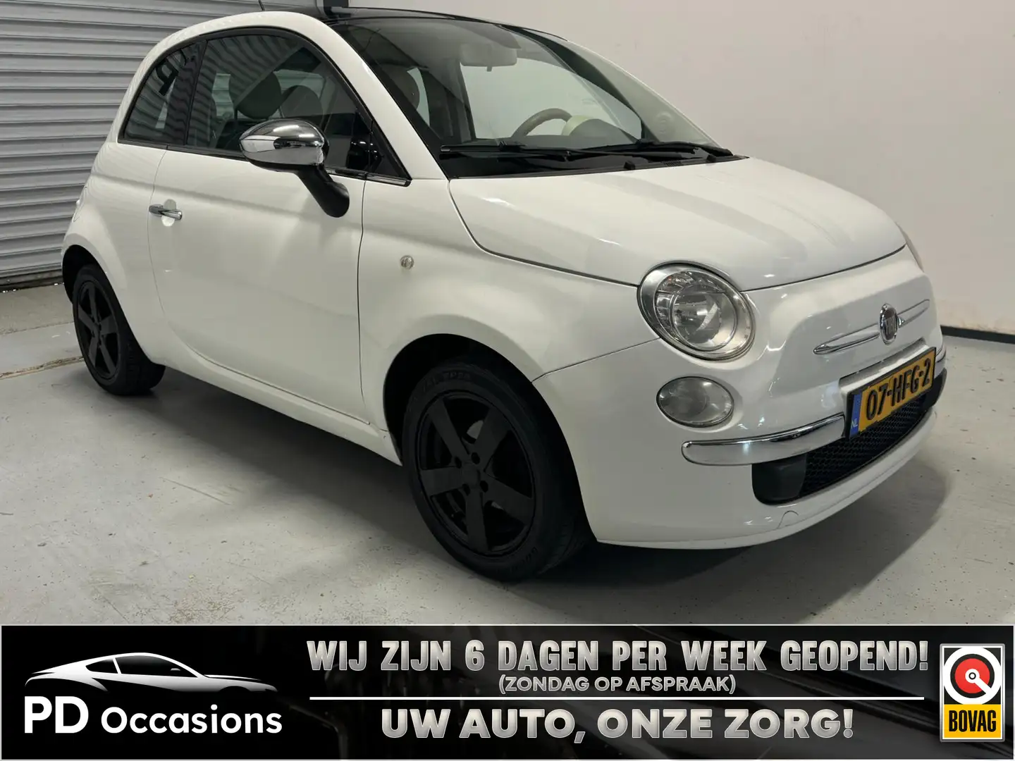 Fiat 500 1.2 Lounge LM Velgen Airco Pano Elek. Ramen Wit - 1
