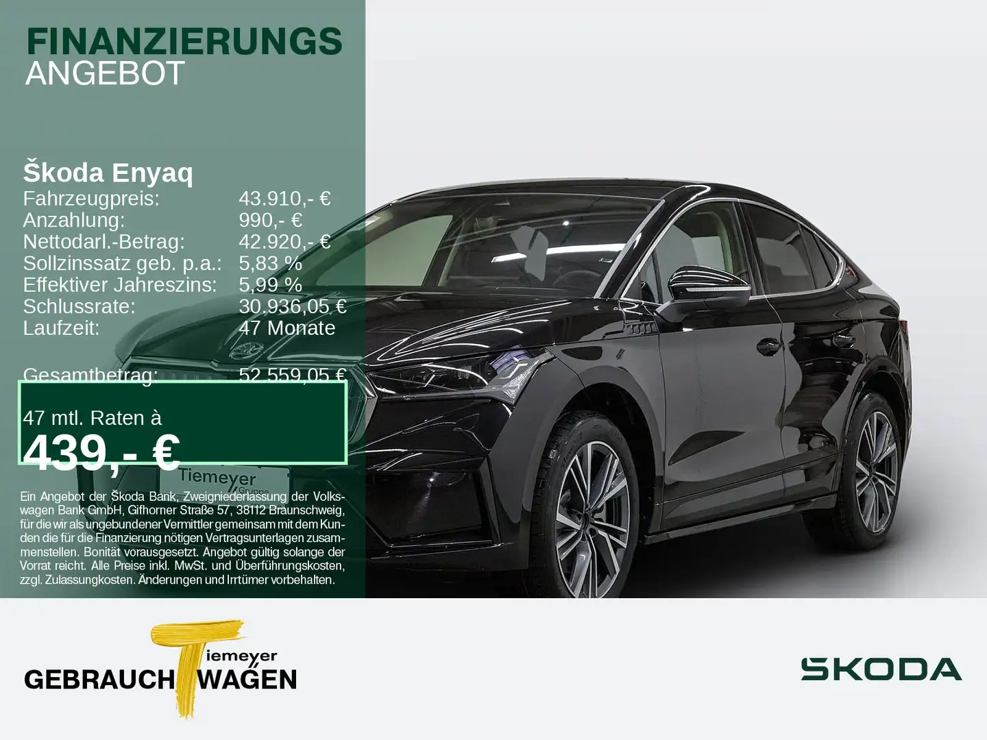 Skoda Enyaq Coupe iV 80 Suite AHK NAVI CANTON Schwarz - 1
