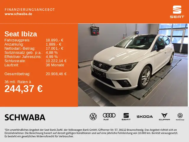 SEAT Ibiza FR Beats 1.5 TSI DSG *LED*PANO*BEATS*8fach