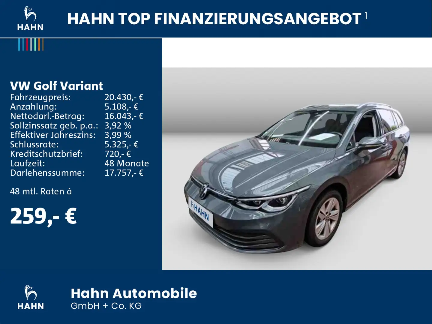 Volkswagen Golf Variant VIII 2.0 TDI Life AHK ACC LED Navi Grau - 2