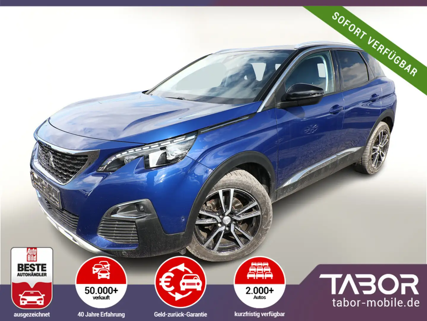 Peugeot 3008 2.0 BHDi 180 Aut Allure Pano StandH LED Nav Blau - 1