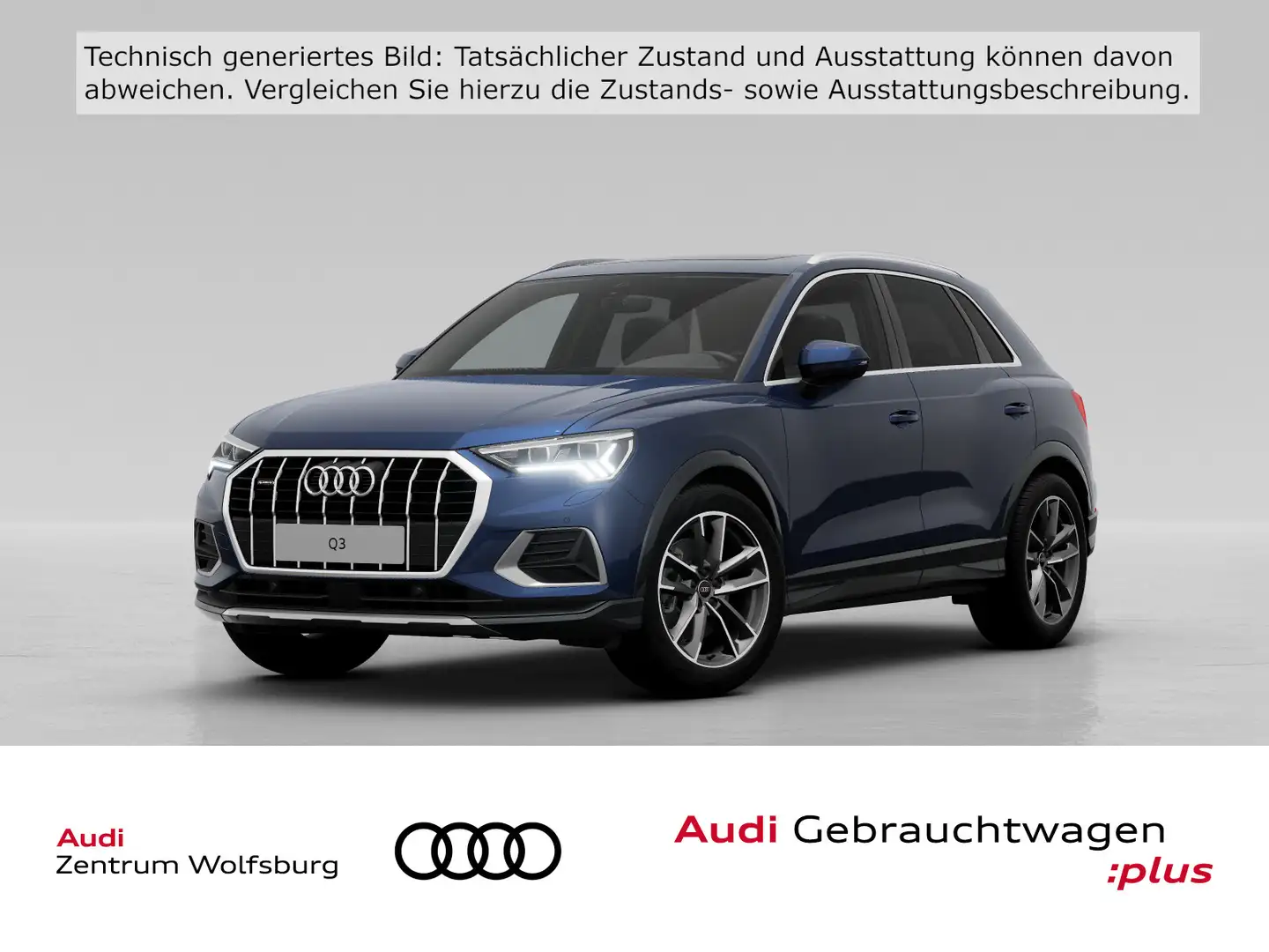Audi Q3 40 TDI quattro S tronic advanced Matrix/AHK/P Blau - 1