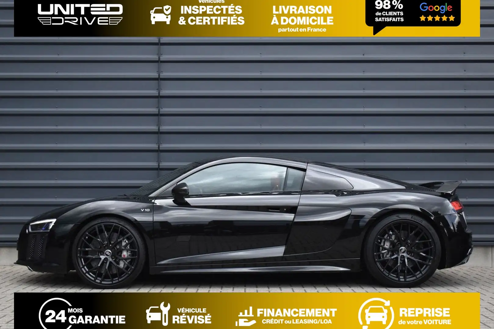 Audi R8 V10 Plus 5.2 FSI 610 S tronic 7 Quattro Noir - 2
