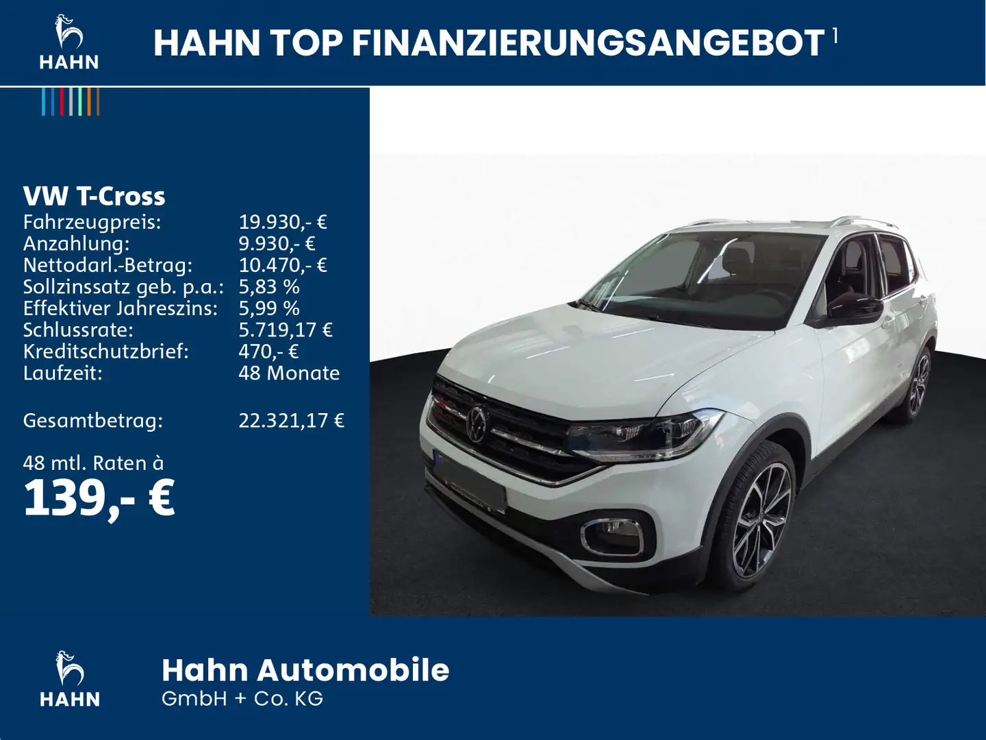 Volkswagen T-Cross 1.0TSI Style ACC LED CAM Navi Sitzh Weiß - 2
