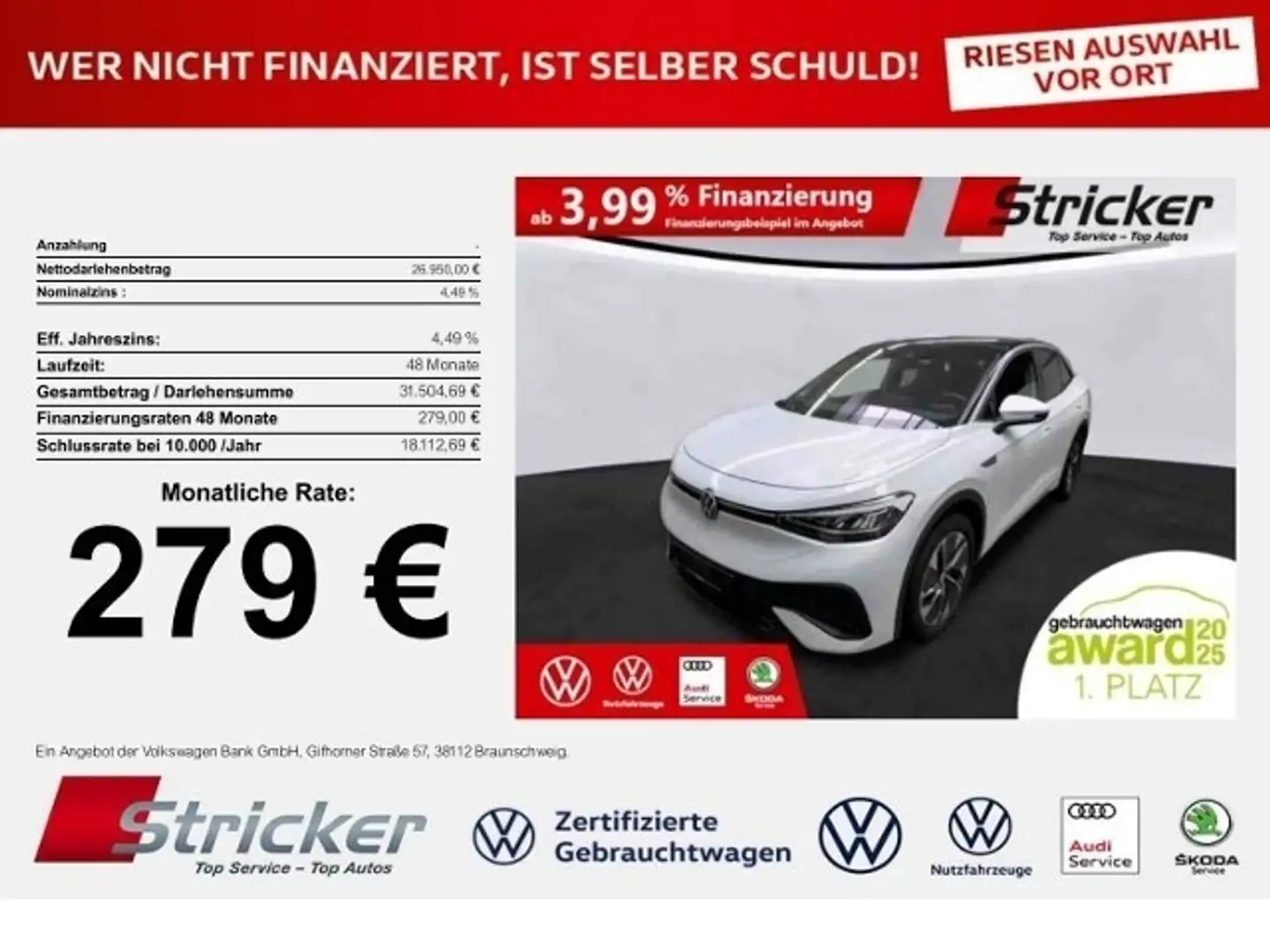 Volkswagen ID.5 Pro Performance 150/77 279,-ohne Anzahlung AHK Wä Weiß - 1