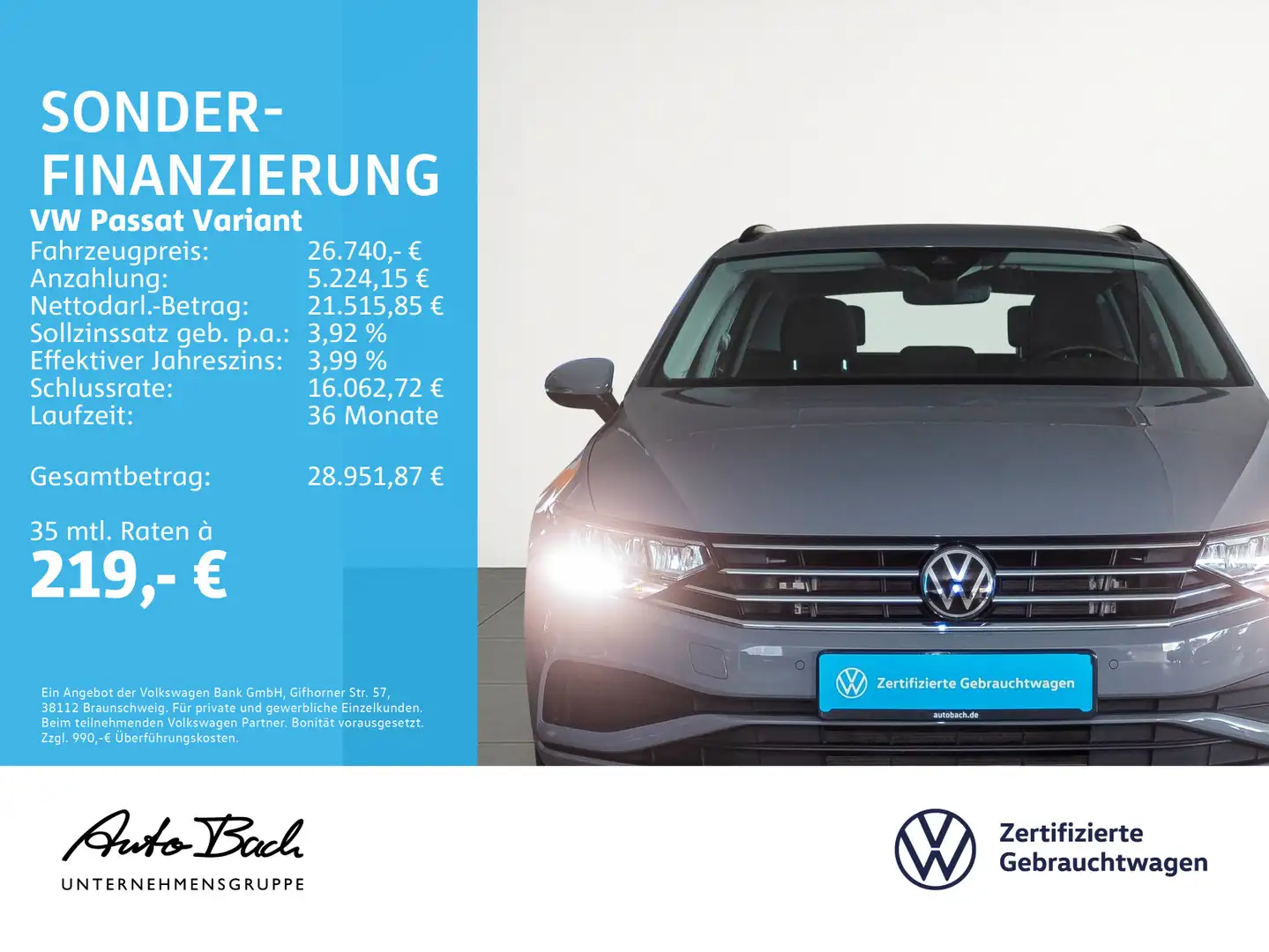 Volkswagen Passat Variant 1.5 TSI DSG, Navi, App-Connect, R Gris - 2