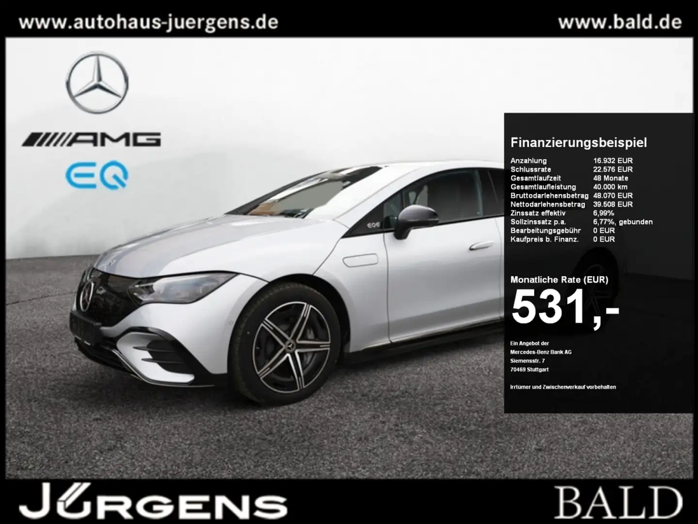 Mercedes-Benz EQE 300 AMG-Sport/DIGITAL/360/Burm3D/Night/Memo Срібний - 1