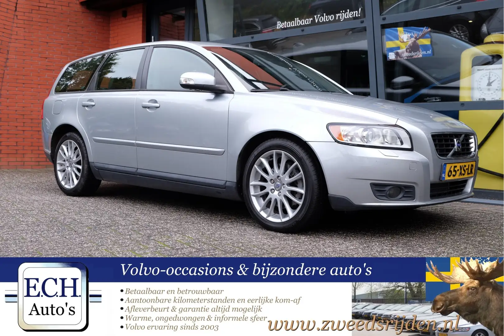 Volvo V50 2.4i 170 pk Aut. Edition II, Leer, Trekhaak, 17 in Argent - 1