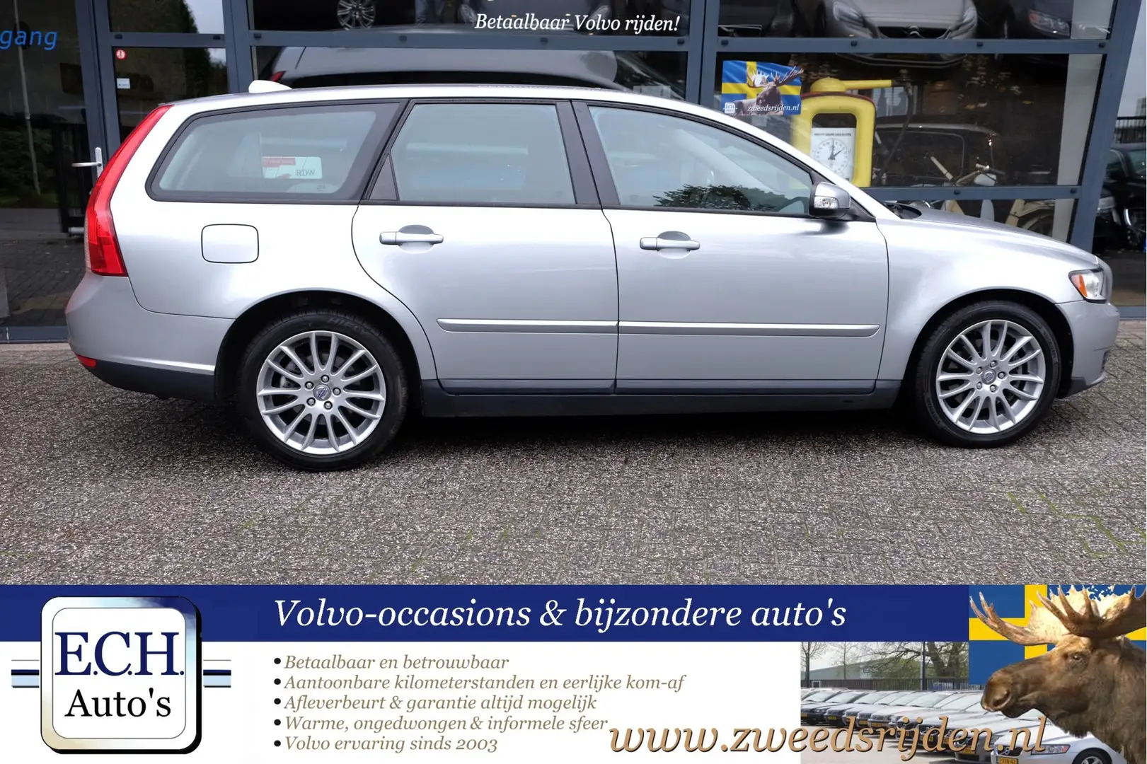 Volvo V50 2.4i 170 pk Aut. Edition II, Leer, Trekhaak, 17 in Argent - 2