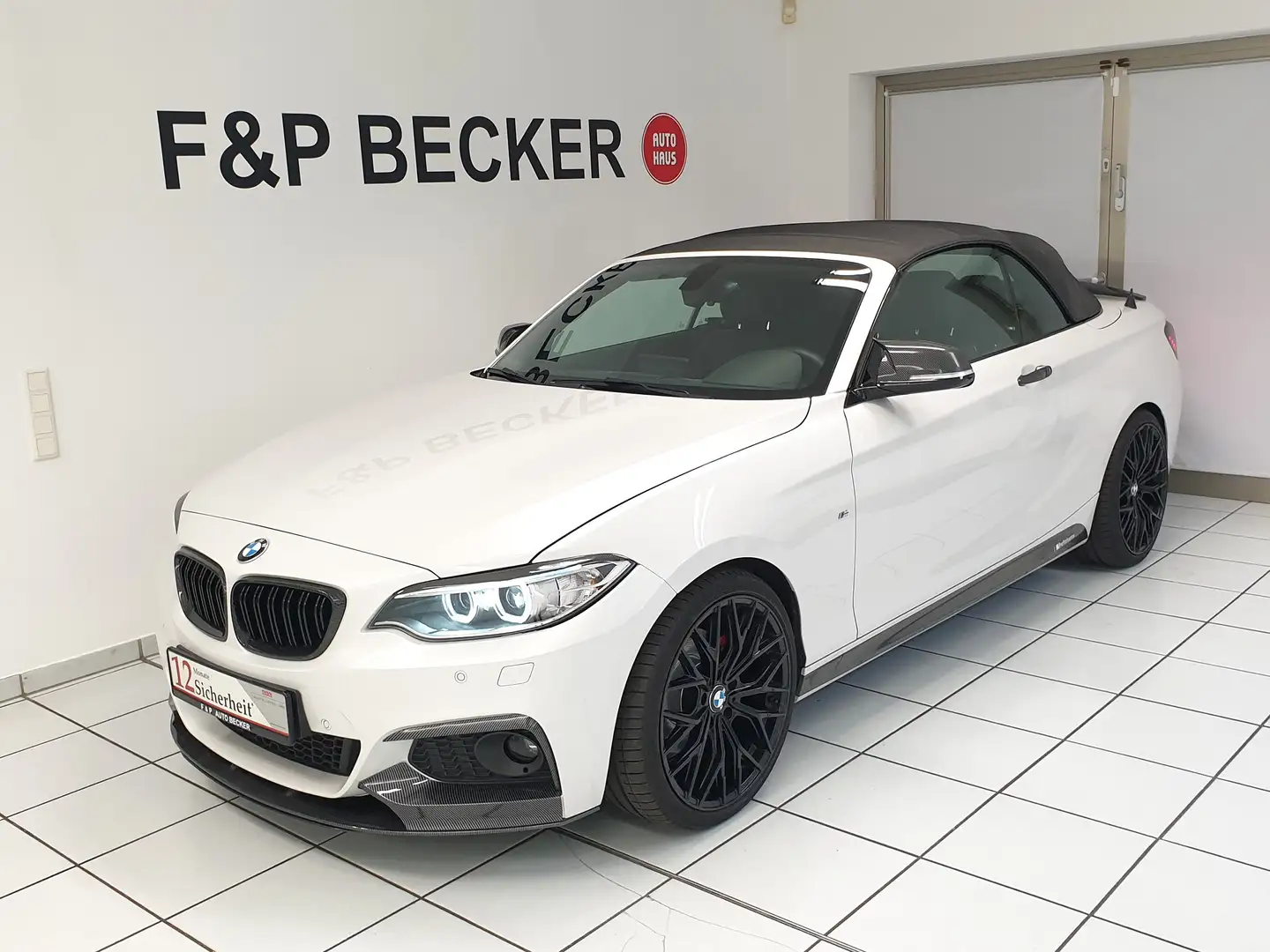 BMW 220 220d Cabrio Aut. M Paket Sport Leder Navi Garantie Blanc - 1
