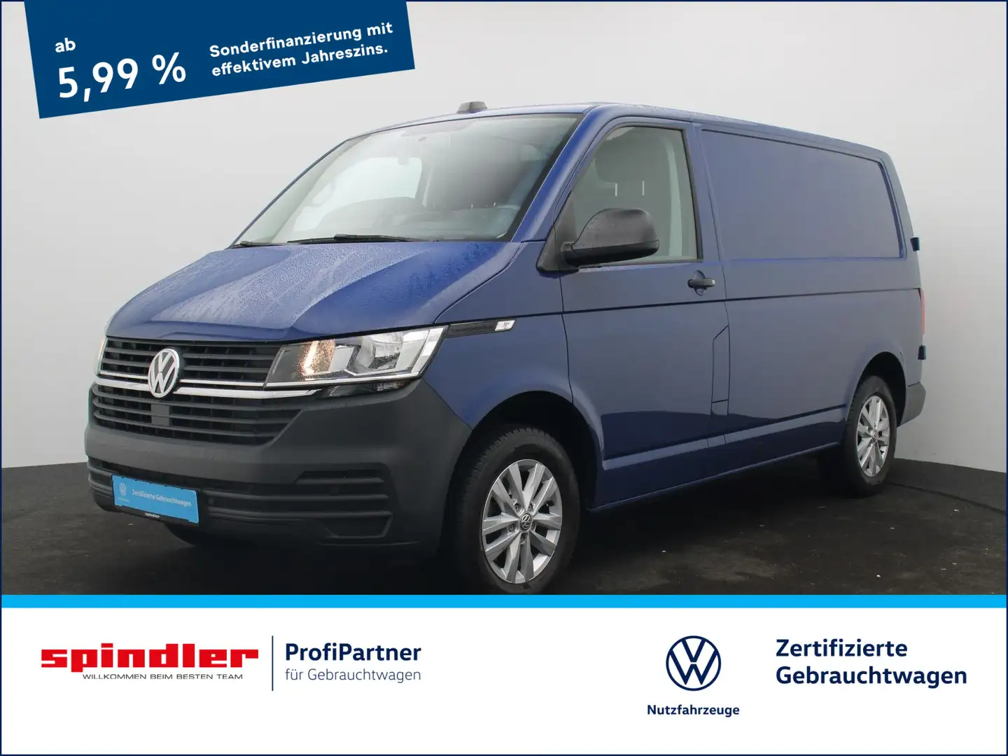 Volkswagen T6.1 Transporter L1H1/ Navi, Heckflügeltüren,PDC Bleu - 1
